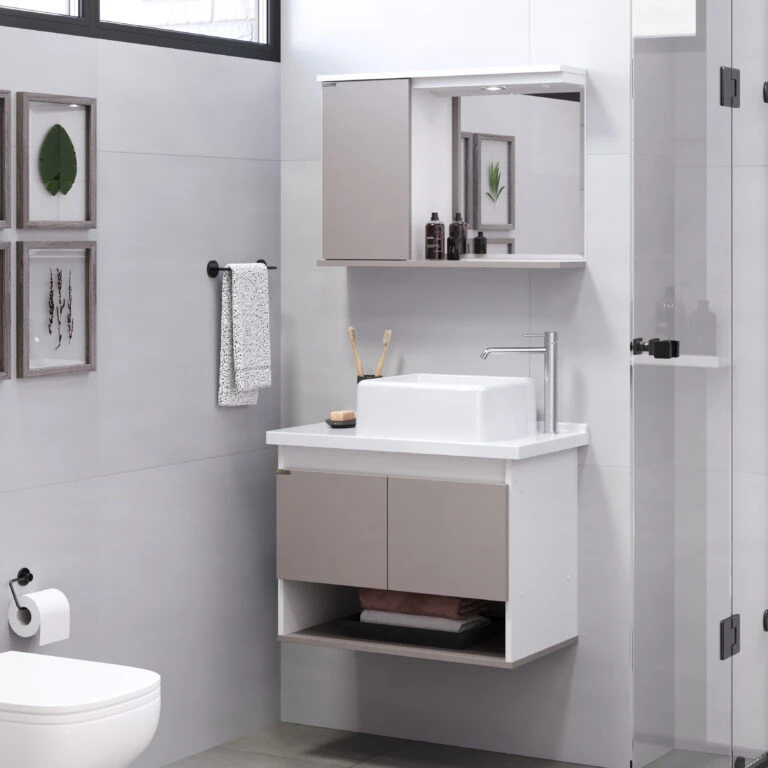 Kit Gabinete para Banheiro Bérgamo Suspenso - AJ Rorato