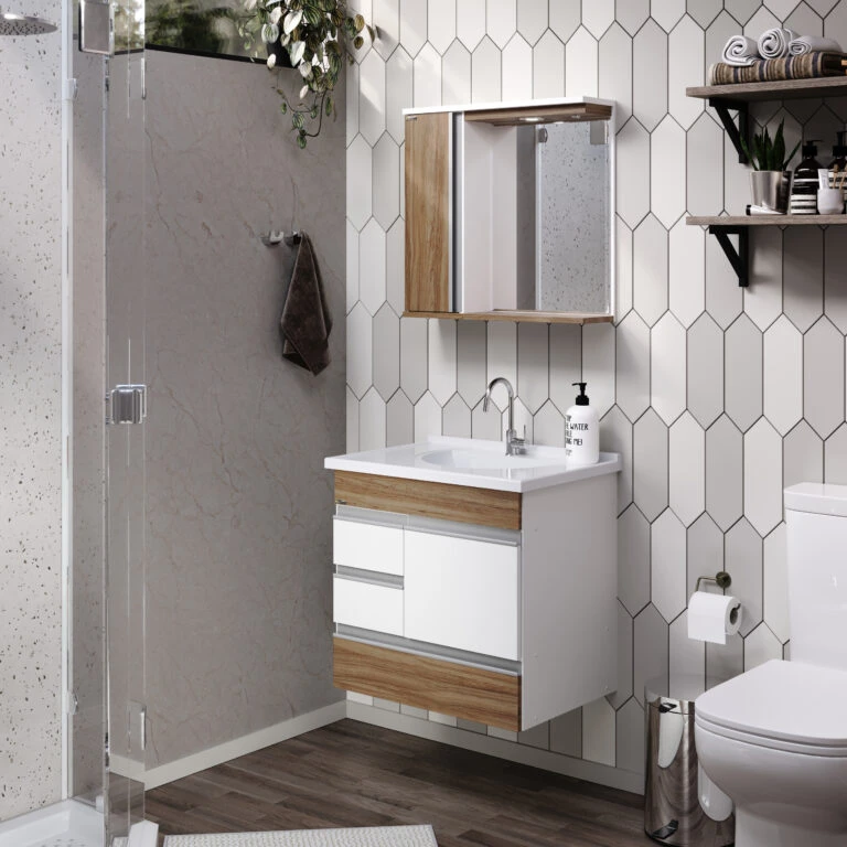 Kit Gabinete para Banheiro Modena 59,5cm