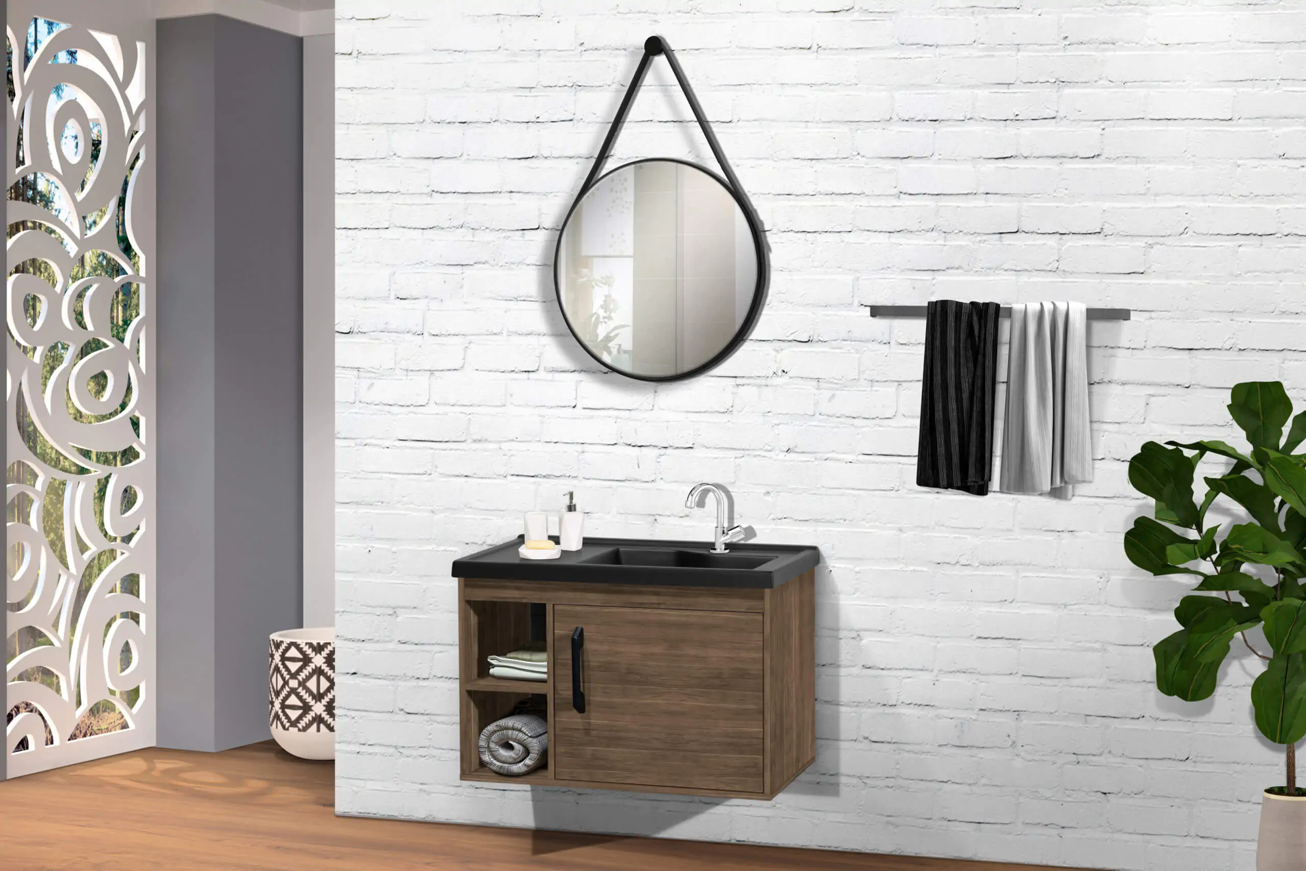 Kit Gabinete para Banheiro Accanto 60 - MM Gabinetes