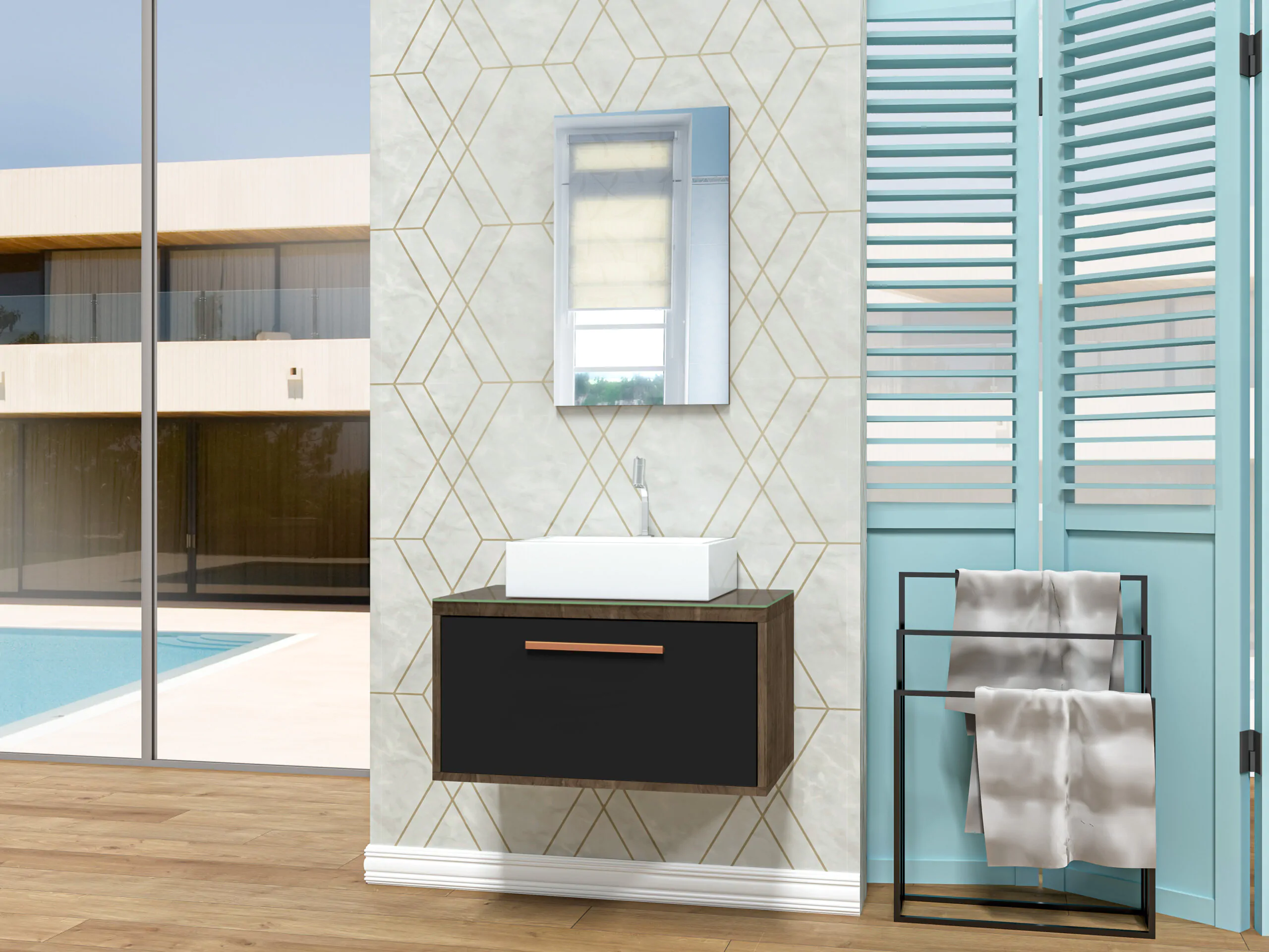 Kit Gabinete para Banheiro Lavoro 60 - MM Gabinetes