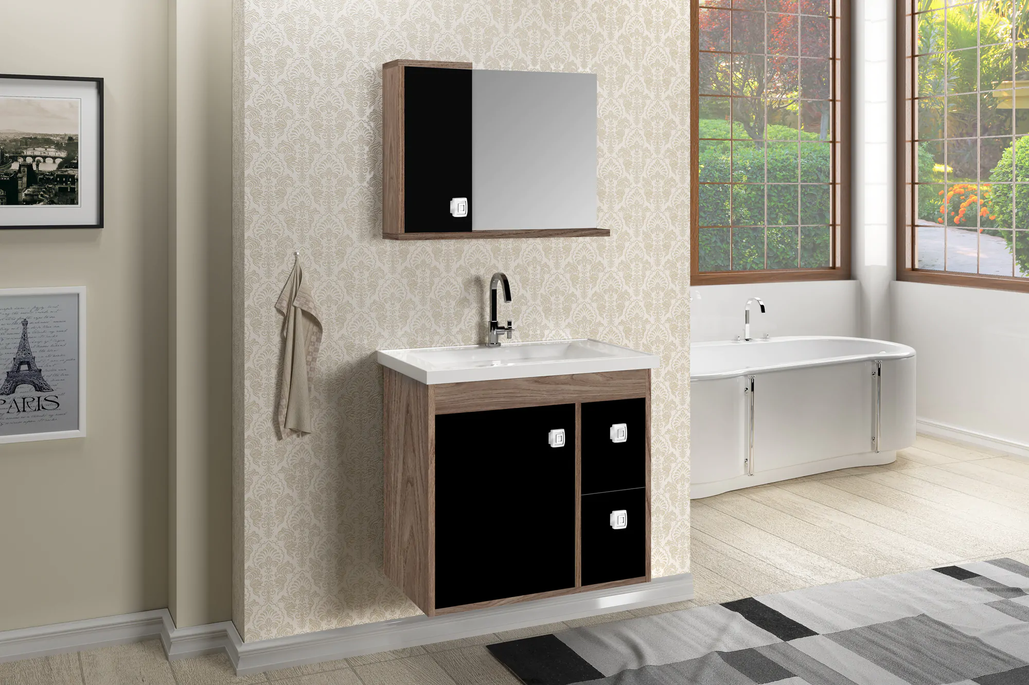 Kit Gabinete para Banheiro Madri 60 - MM Gabinetes