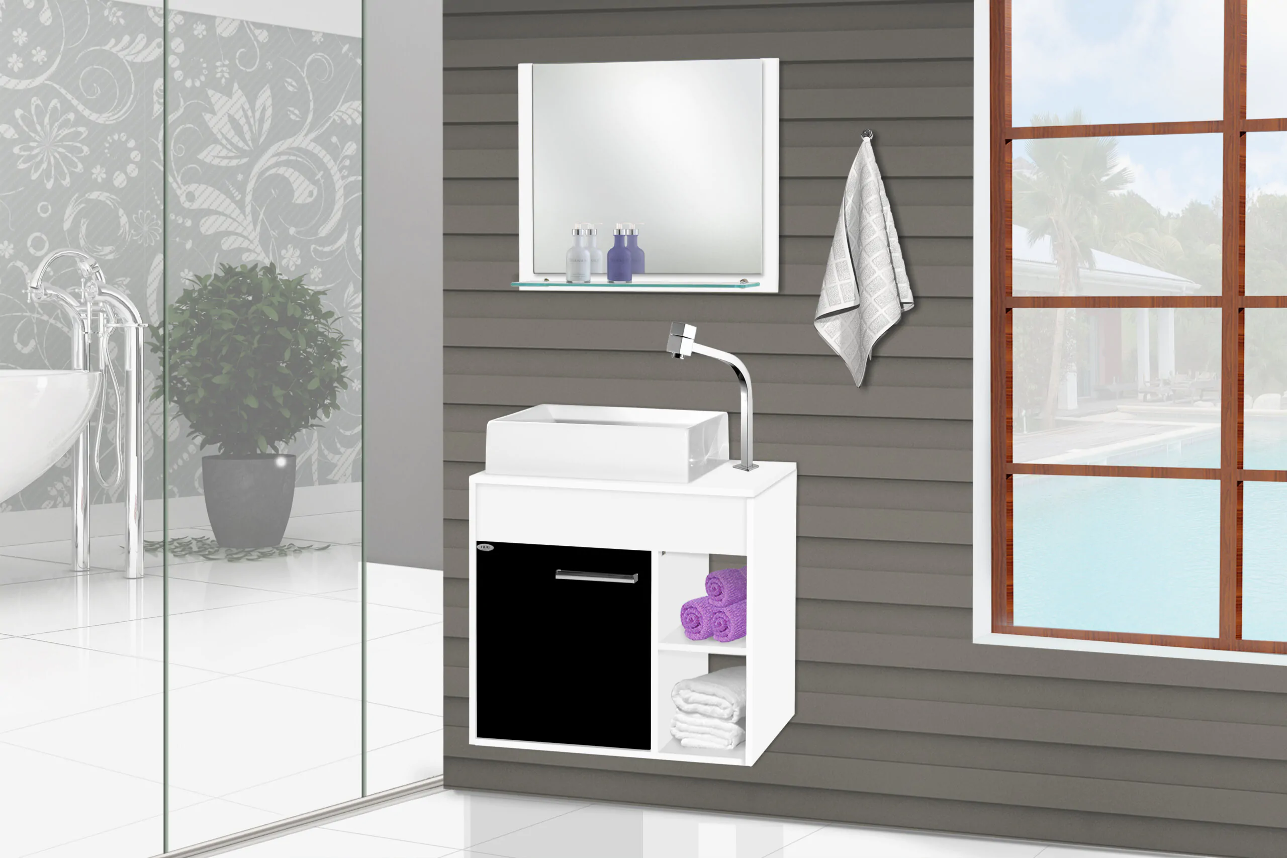 Kit Gabinete para Banheiro Torino 60 - MM Gabinetes