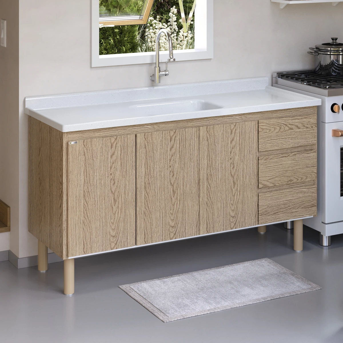 Gabinete de Cozinha Atenas 144cm - AJ Rorato