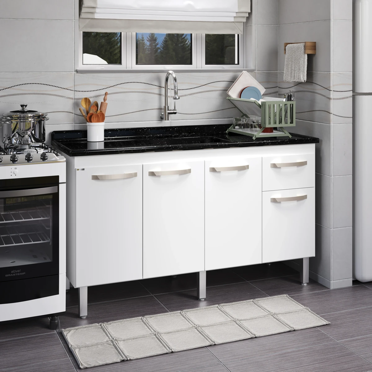 Gabinete de Cozinha Flat 1,5m - AJ Rorato