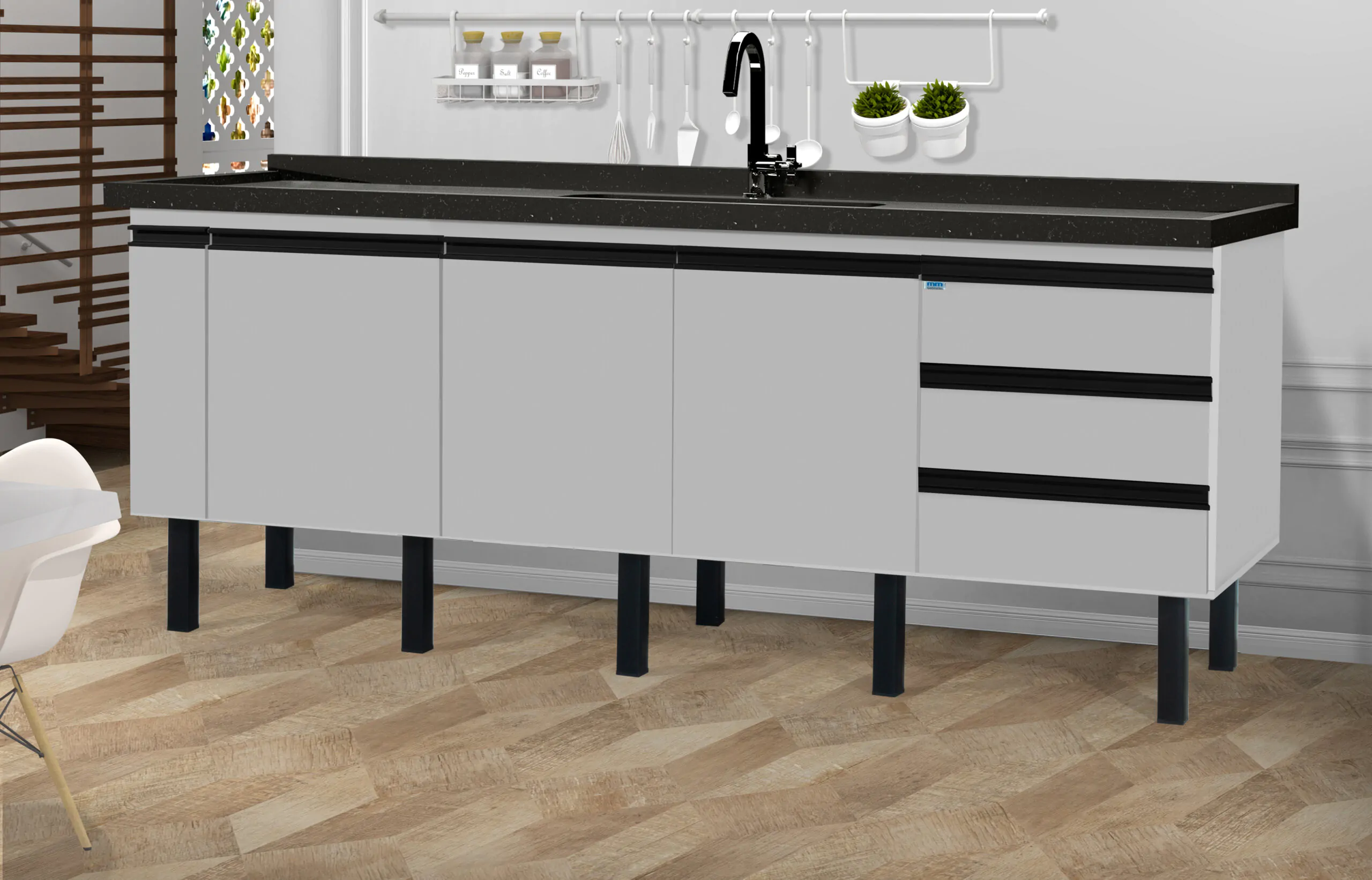 Gabinete de Cozinha Helô 2m - MM Gabinetes