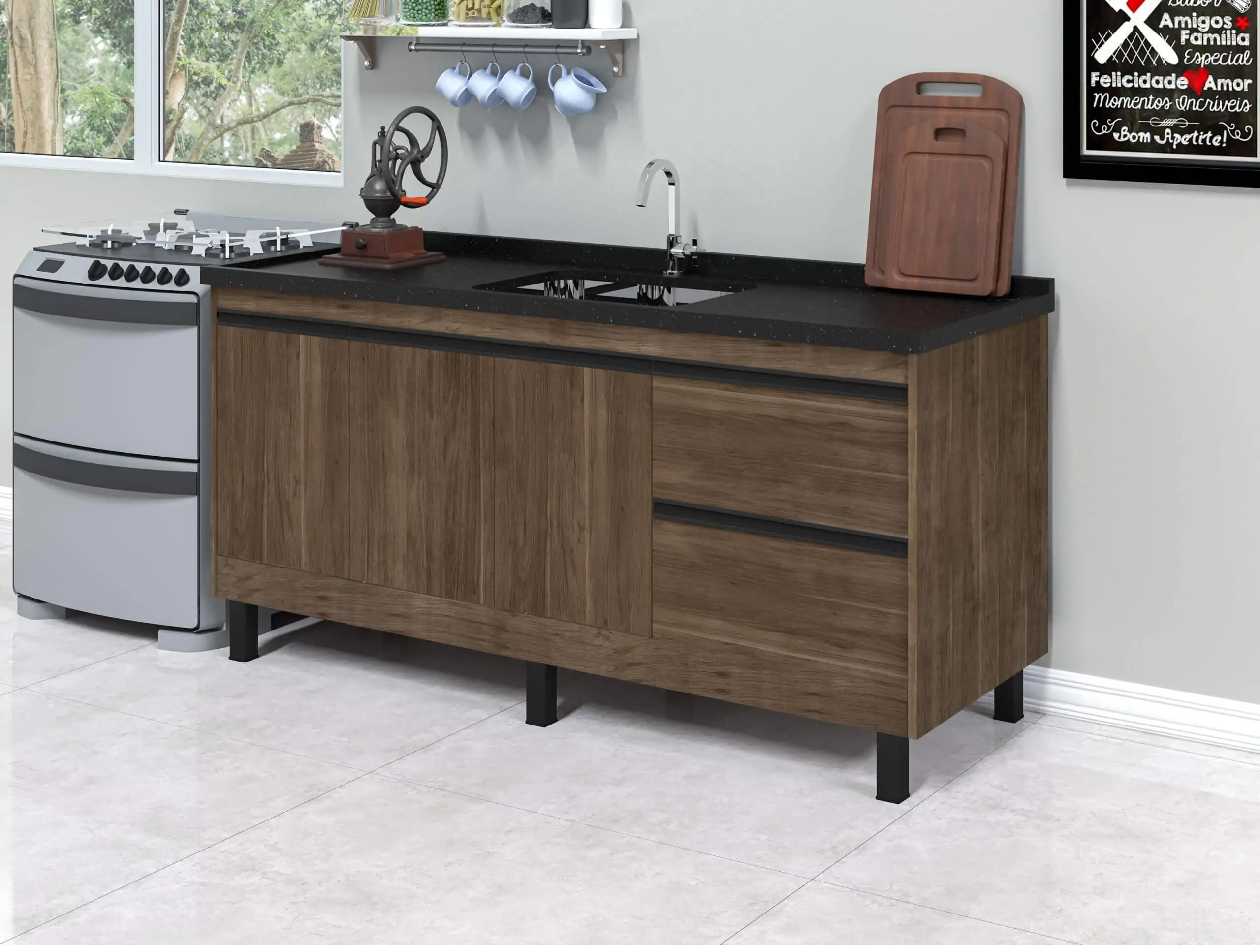 Gabinete de Cozinha Karina 1,5m - MM Gabinetes