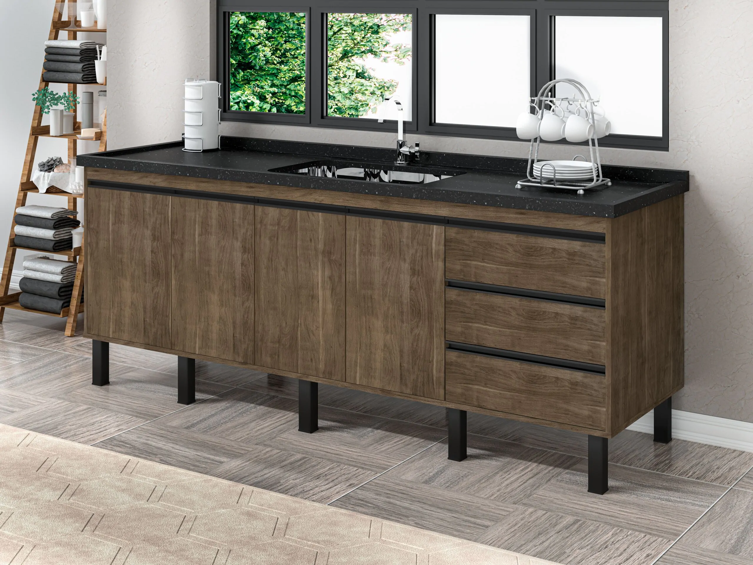 Gabinete de Cozinha Málaga 2m - MM Gabinetes