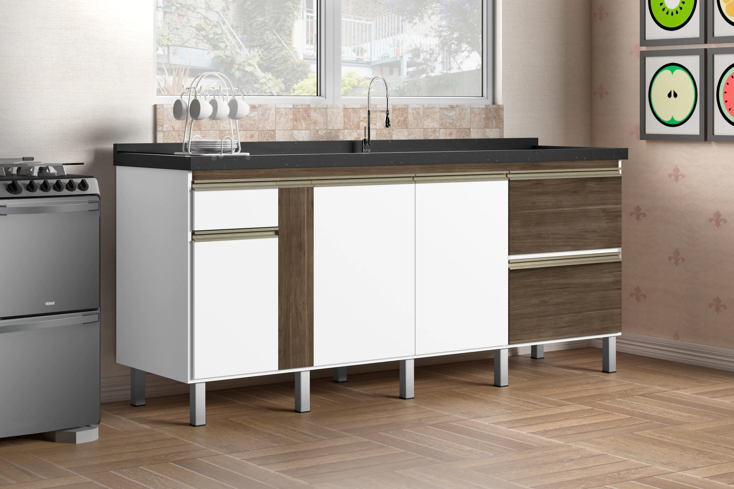 Gabinete de Cozinha Munique 2m - MM Gabinetes