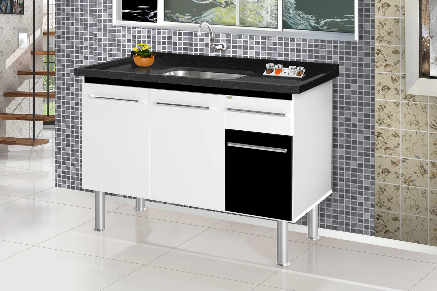 Gabinete de Cozinha Parise 1,5m - MM Gabinetes