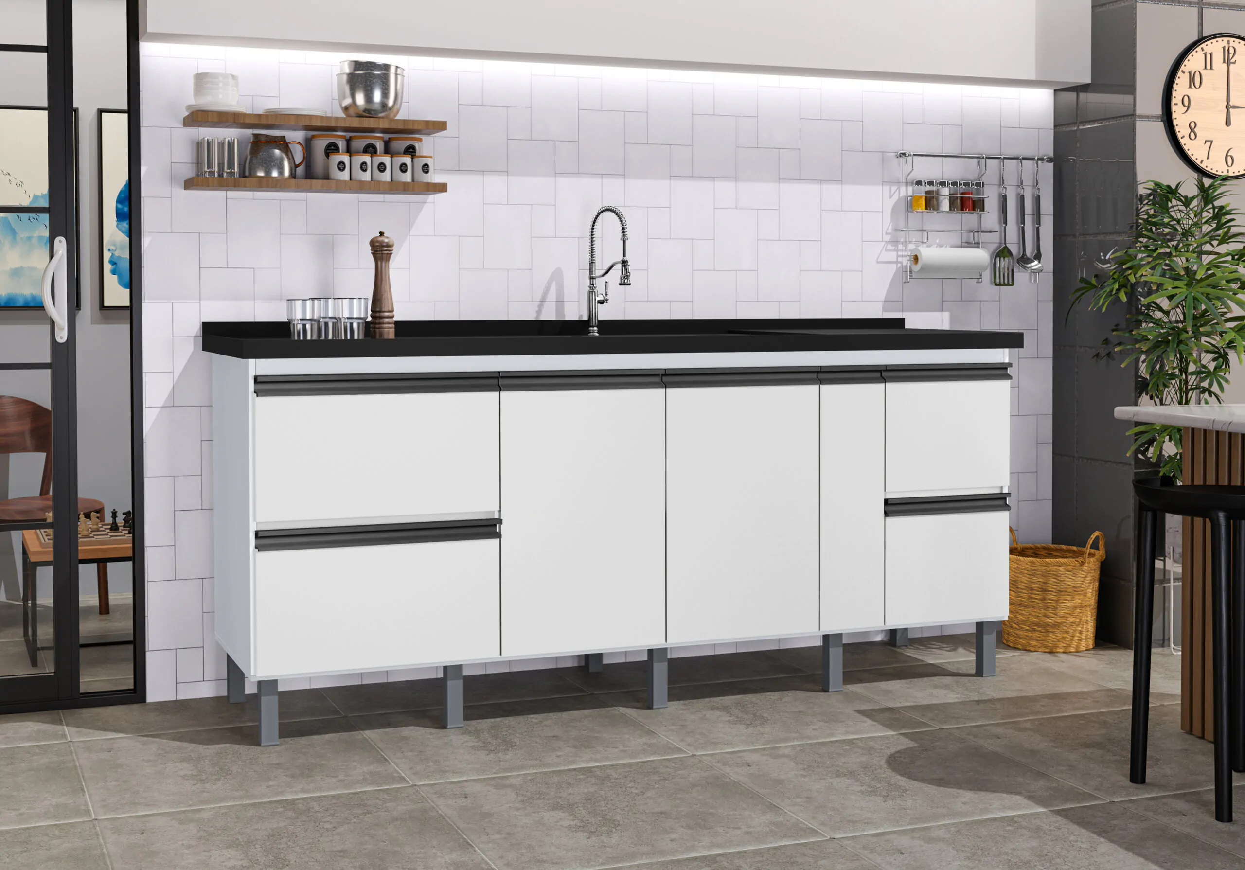 Gabinete de Cozinha Sevilha 2m - MM Gabinetes