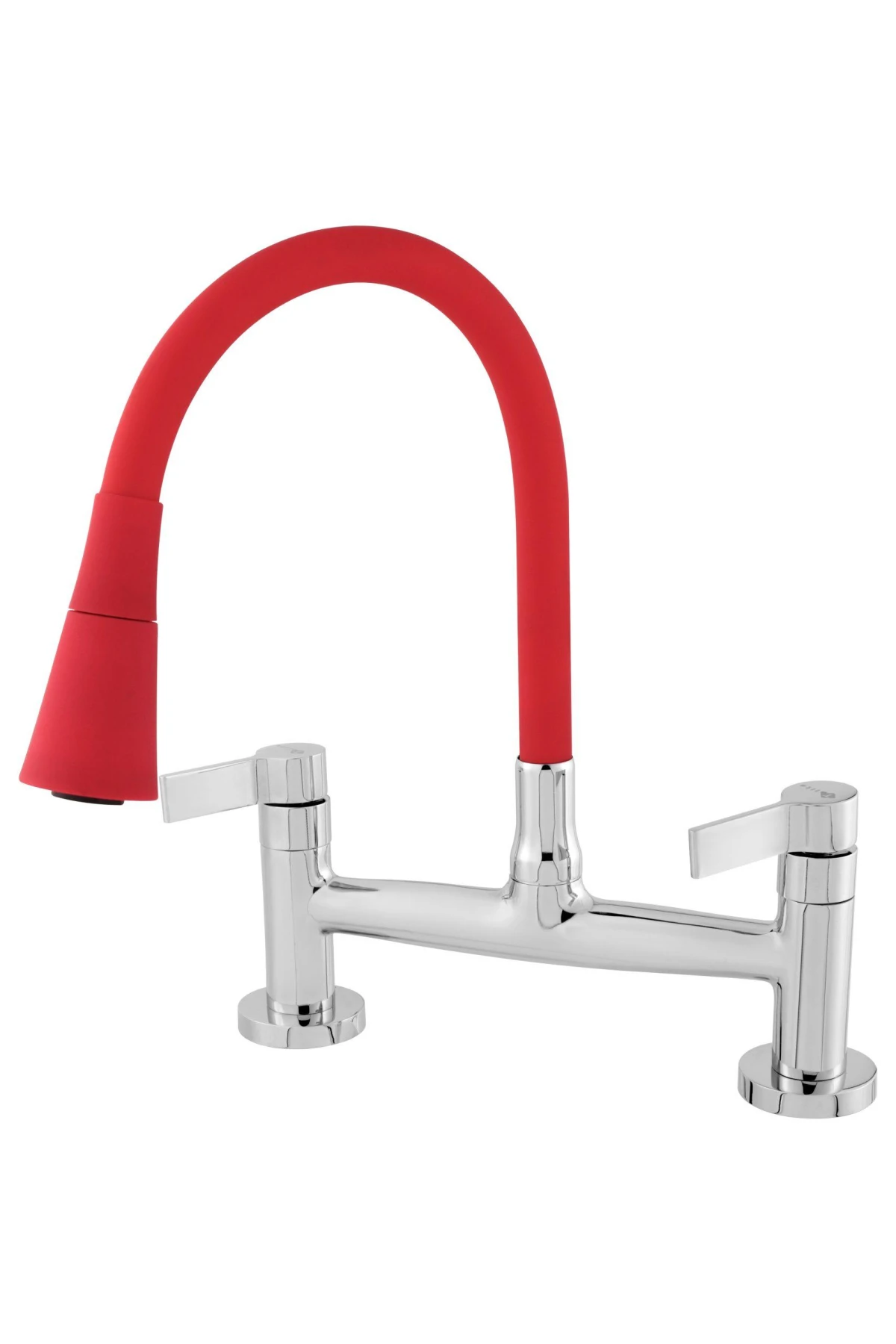 MISTURADOR COLOR DUO RED CANO FLEXÍVEL COZINHA BANCADA - Talita Metais