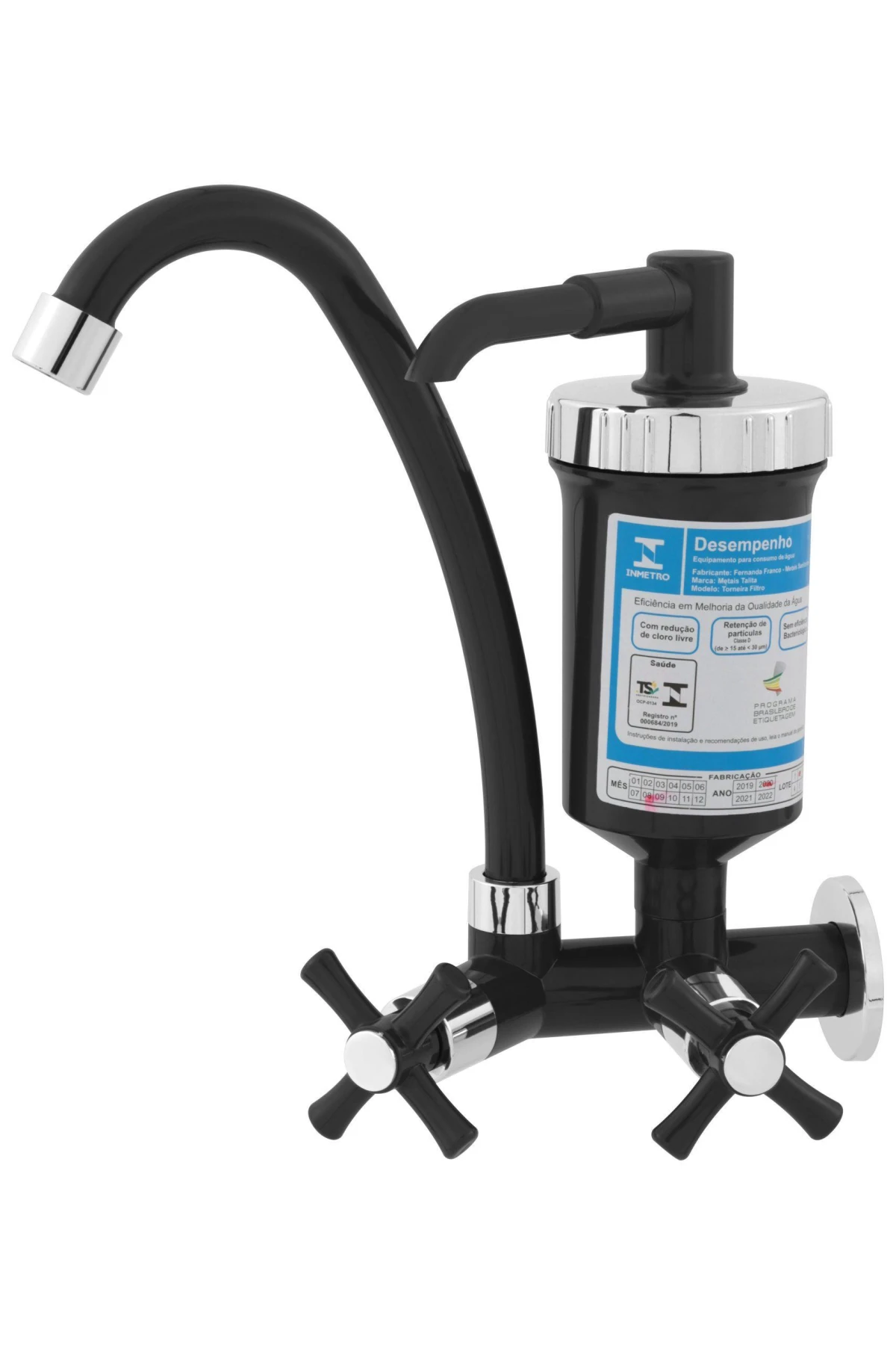 TORNEIRA COLOR ABS BLACK GIRATÓRIA C/ FILTRO ABS - Talita Metais