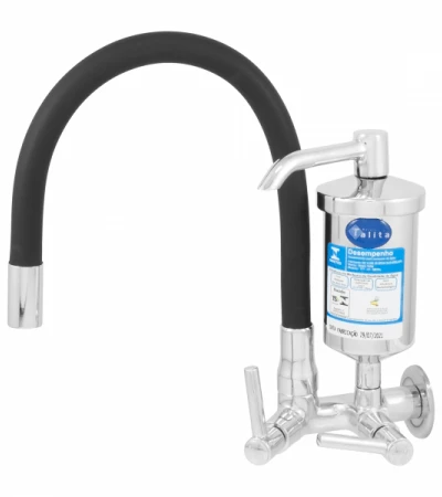 TORNEIRA COLOR BLACK CANO FLEXÍVEL C/ FILTRO METAL OU ABS - Talita Metais