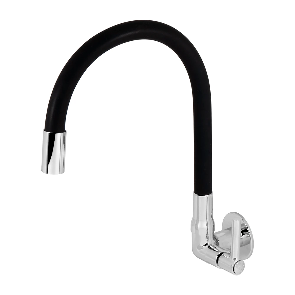 TORNEIRA COLOR BLACK CANO FLEXÍVEL COZINHA PAREDE - Talita Metais