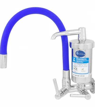 TORNEIRA COLOR BLUE CANO FLEXÍVEL C/ FILTRO METAL OU ABS - Talita Metais