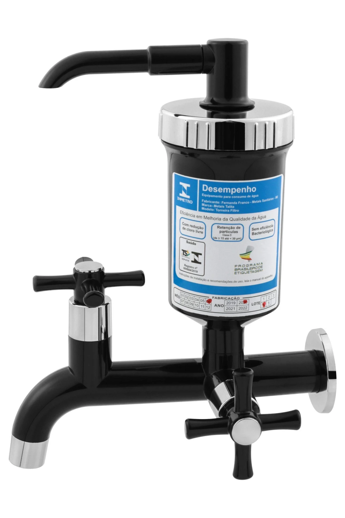 TORNEIRA FIXA COLOR ABS BLACK COZINHA PAREDE C/ FILTRO ABS - Talita Metais