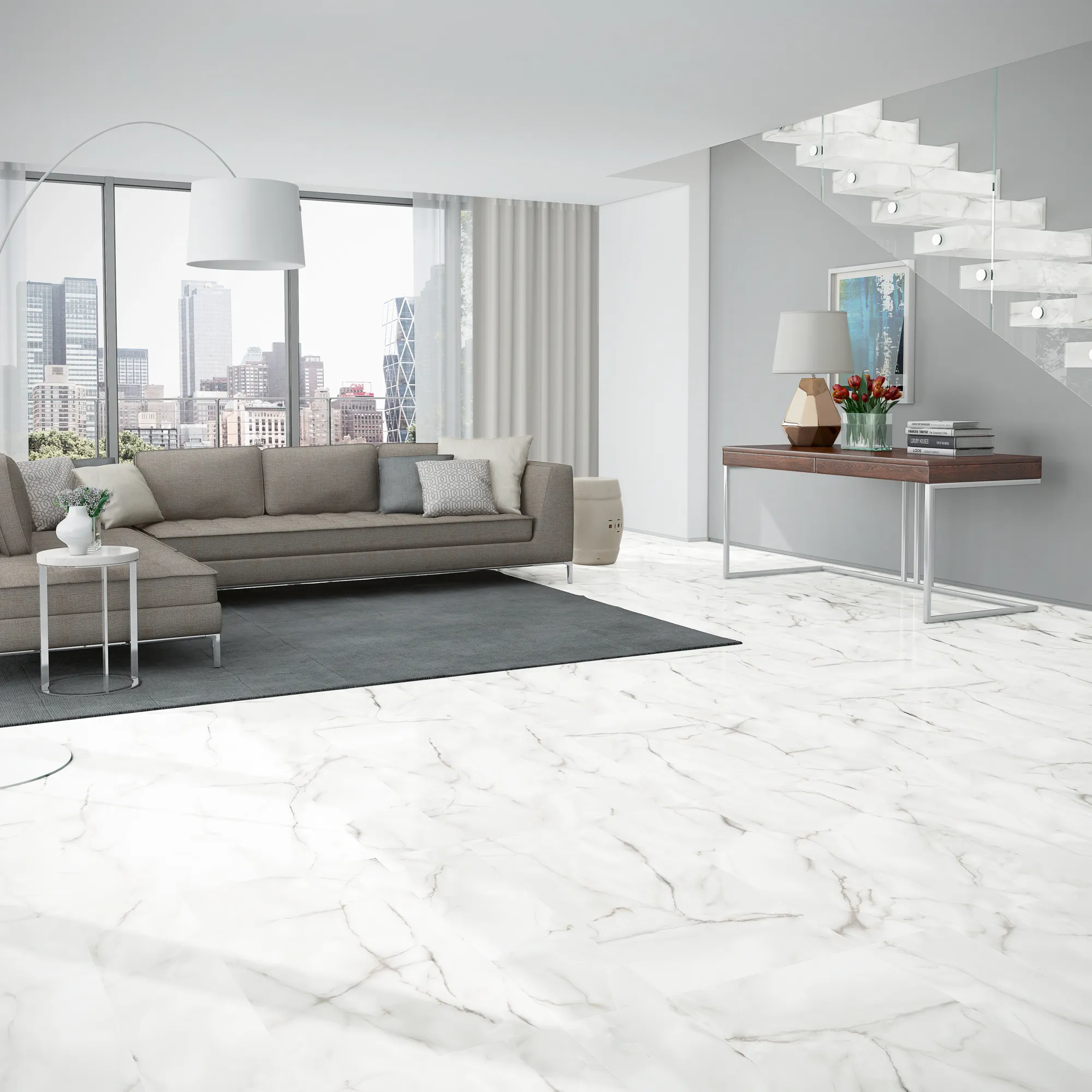 Porcelanato Acetinado Calacata Gold 72x72 Via Rosa - AR72078 - 72x72 - Via Rosa — foto 8