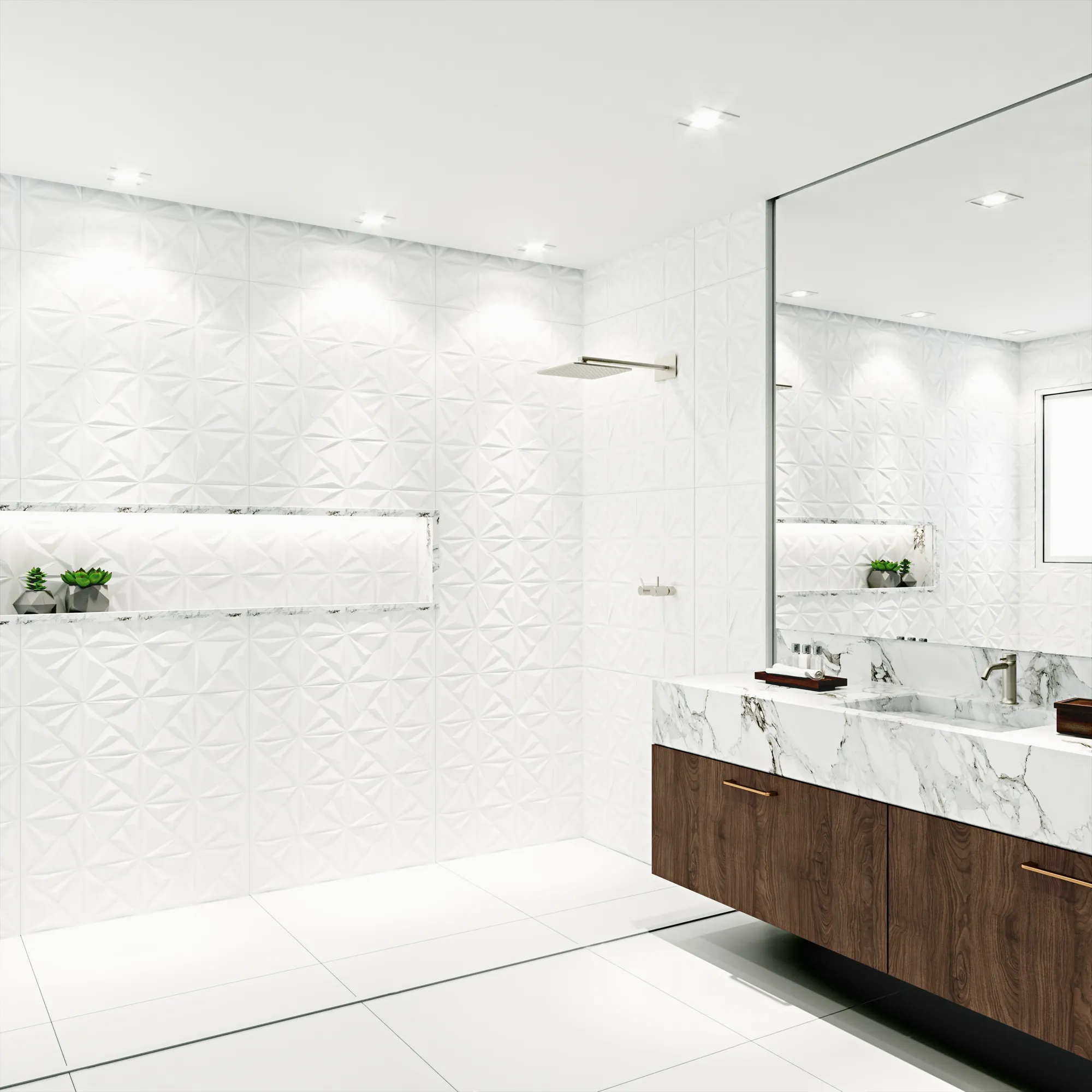 Porcelanato Acetinado Classic White 72x72 Via Rosa - AR72080 - 72x72 - Via Rosa — foto 3