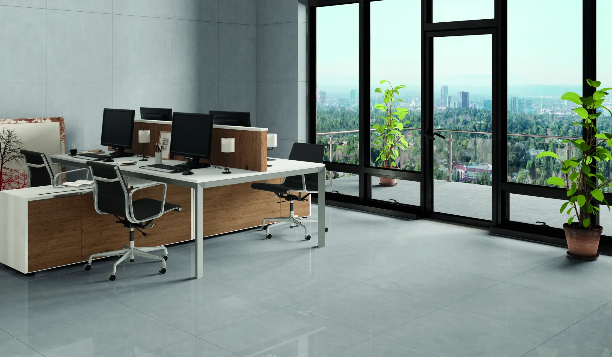 Porcelanato Polido Metropole Grafite 71x71 Via Rosa - PTR71091 - 71x71 - Via Rosa — foto 5