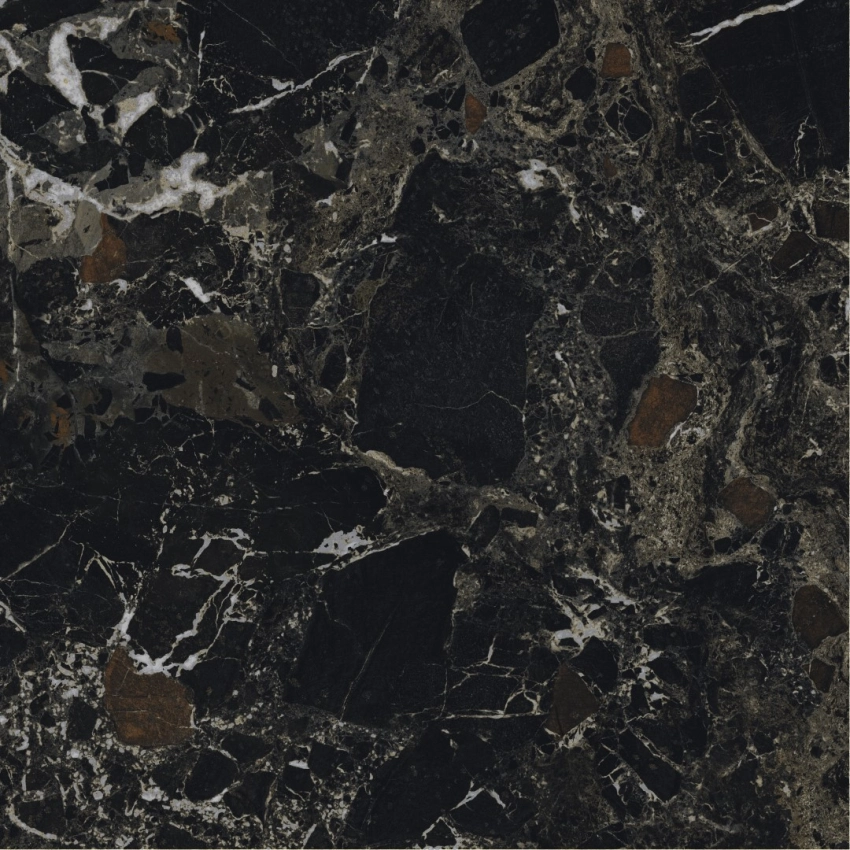 Piso Cerâmico Polido Nero Lux 75x75 Karina - 75043 - 75x75 - Karina — foto 2