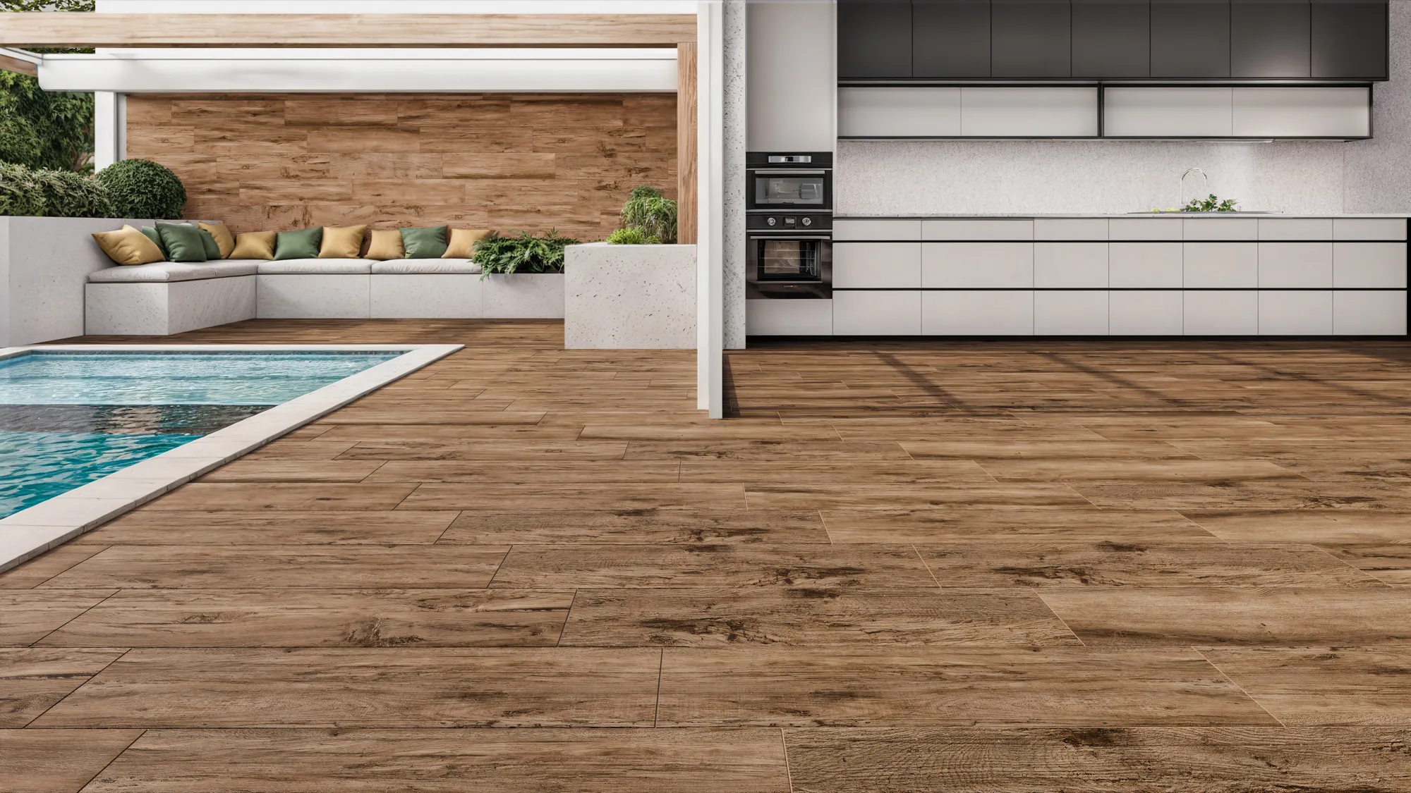 Porcelanato Acetinado Nogueira Fosco 24x108 Via Rosa - AR24117 - 24x108 - Via Rosa — foto 12