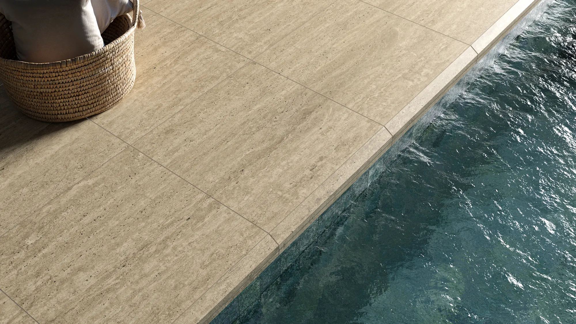 Porcelanato Acetinado Travertino Naturale Fosco 72x72 Via Rosa - AR72139 - 72x72 - Via Rosa — foto 9